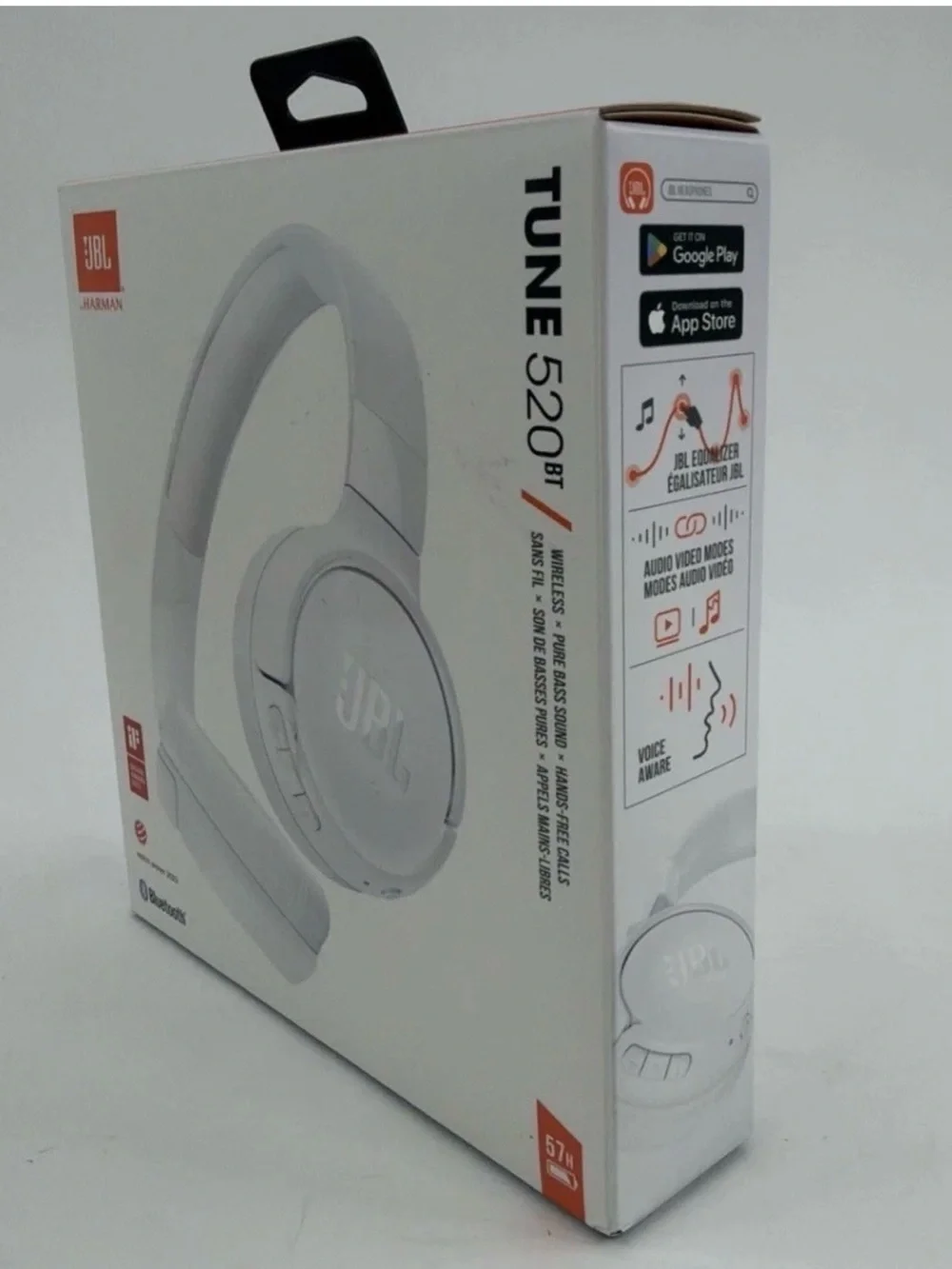 JBL Harman Tune 520BT Wireless Over-Ear Headphones - White